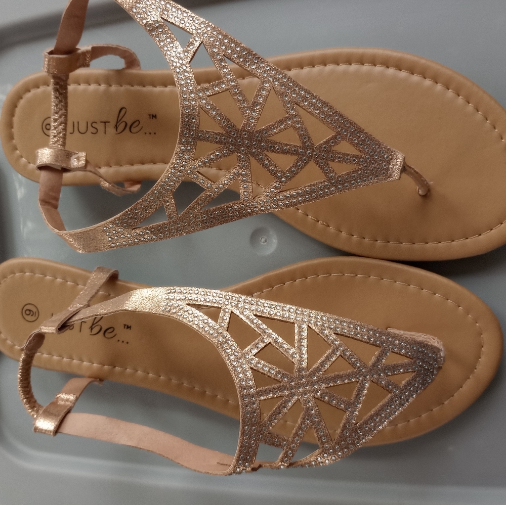 Just Be Thong Rhinestone Sandal